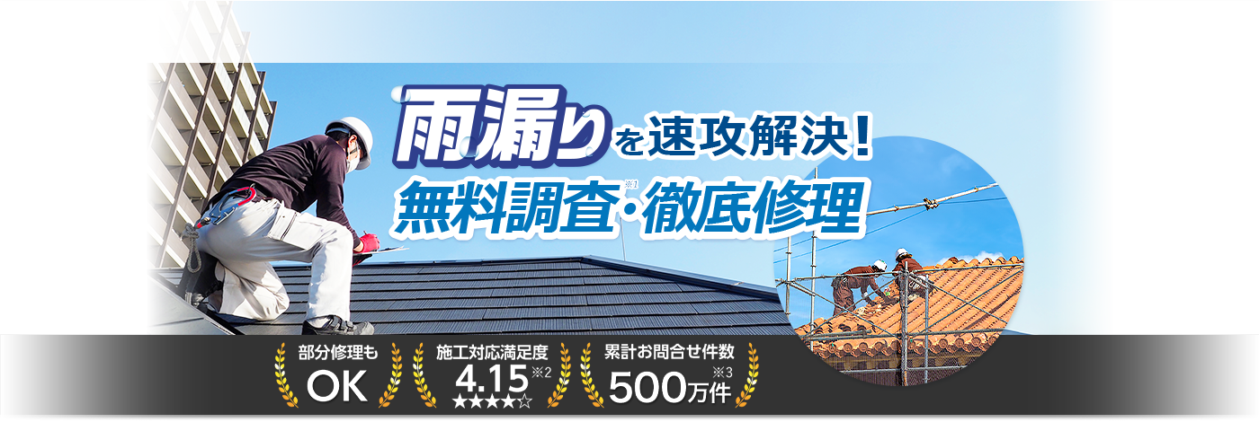 雨漏り修理110番|雨漏りを速攻解決!雨漏り修理・屋根修理・防水工事・外壁塗装に対応